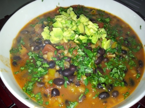 Spicy Wheat Berry and Black Bean Chili